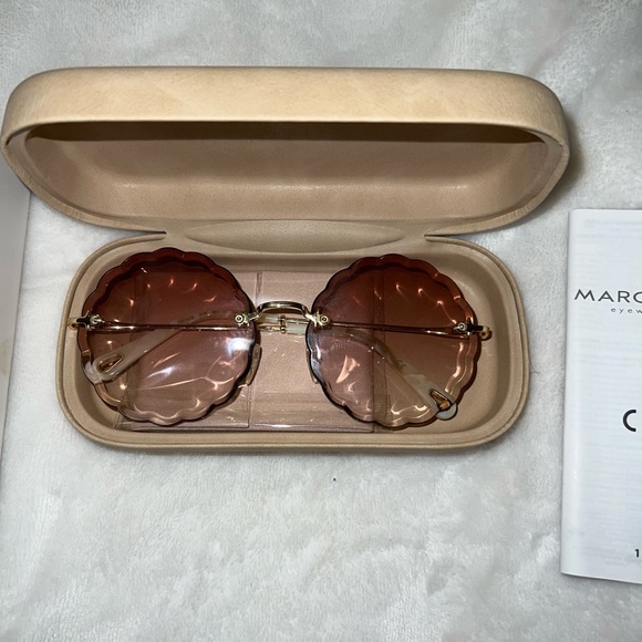 COPY - Chloe scalloped pink gradient sunglasses 60mm